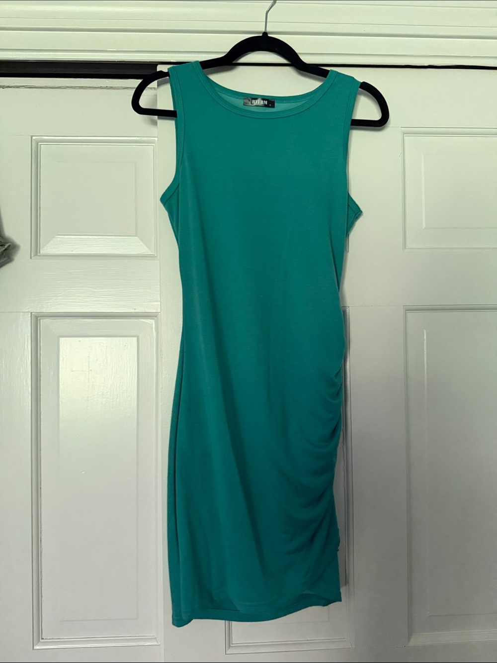Sleeveless Teal Ruched Bodycon Dress - Unbranded